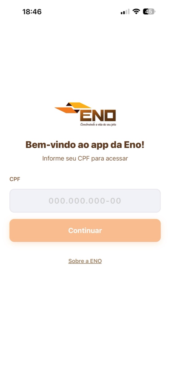 Tela de login por CPF